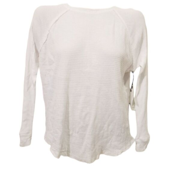 Love, Fire White V-Neck Long Sleeve Tee Size Large - Picture 1 of 5